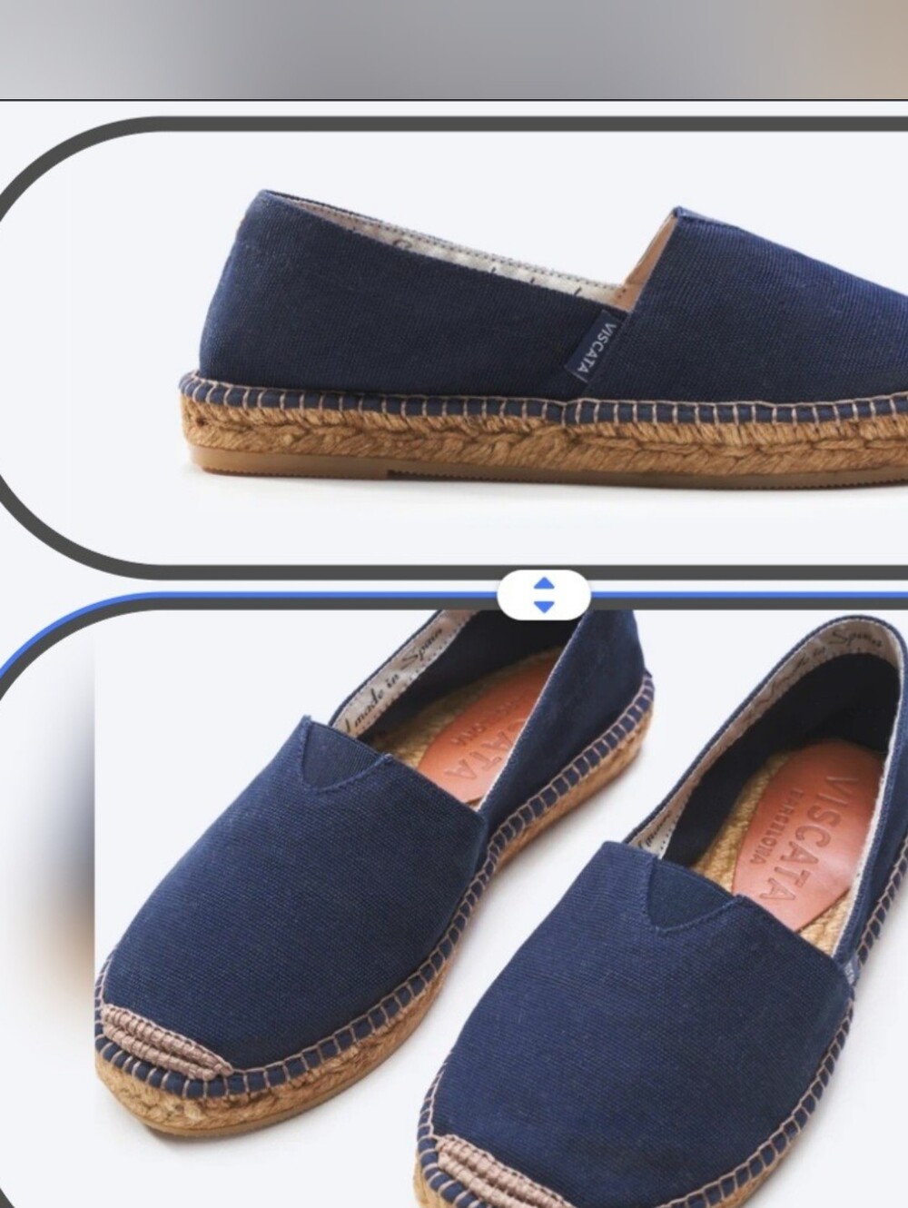 NWOBox Viacata Barcelona Navy Canvas Mens Espadrilles US10/EUR43